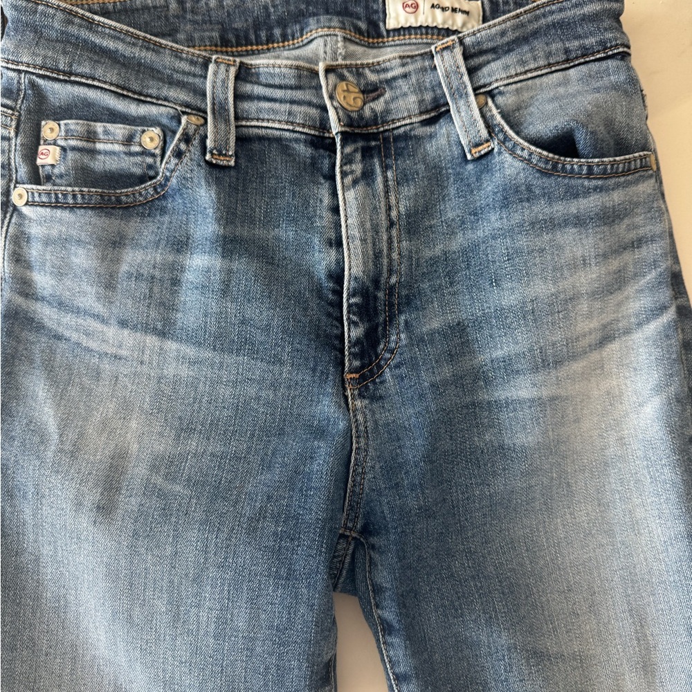 Ag Adriano Goldschmied Light Blue Washed Straight Jeans